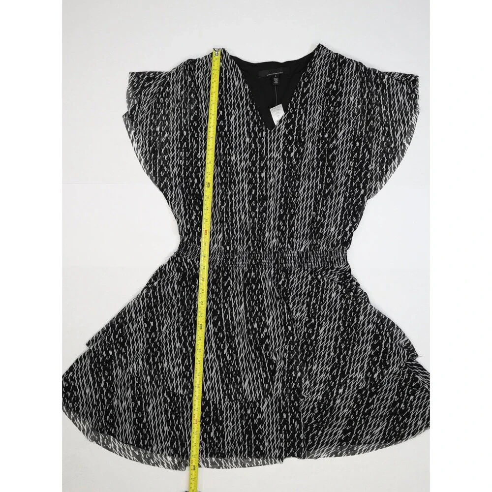 White House Black Market Dress Womens Small Fractured Mesh Kimono Mini New - Picture 2 of 12